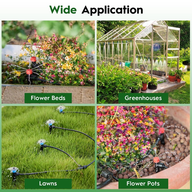 200 FT Quick-Connect Drip Irrigation System Kit, Automatic Garden Watering