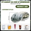 Whaline 6Pcs Forest Coasters with Holder Misty Forest Ceramic Drink