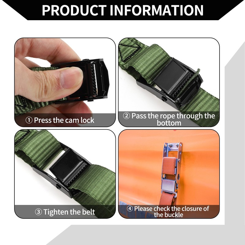 Hihaha Ratchet Tie Down Straps/Heavy Duty Tensioning Belts Motorcycle Trailer