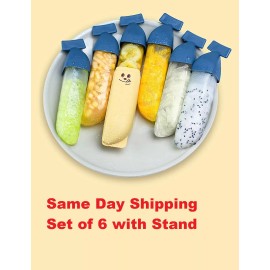 Unbranded Popsicle Molds for Kids Ice Pop Makers for Toddler Drip-guards BPA Free Set of 6