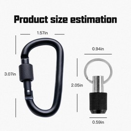 （12PCS,Black）Bit Holder Key Chain,1/4 inch Hex Shank Bit Holders,Quick Release Bit Holder For Nut Driver, Screwdriver & Drill Bits，with carabiners