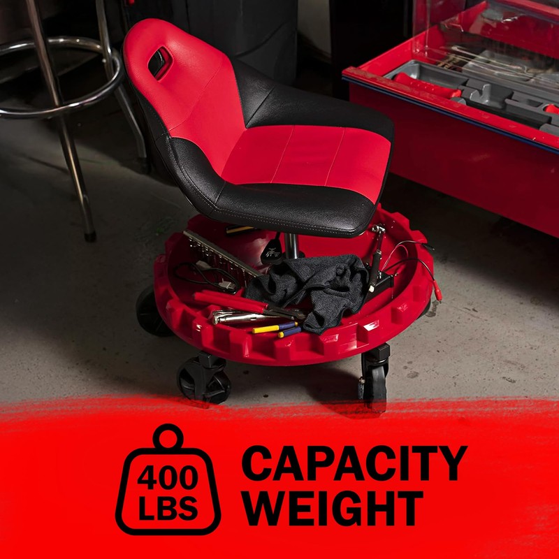 Traxion 2-700 ProGear Mobile Rolling Gear Seat W/Equipment Tray and