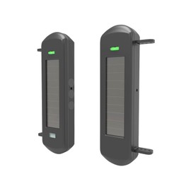 HTZSAFE Solar Wireless Outdoor Photoelectric 3 Beam Sensor Waterproof(IP66) Wireless Transmission Range Up To 1/2 Mile Infrared Detection Range Up To 300 Feet