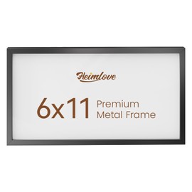 Heimlove 6x11 inch Metal Picture Frame,Aluminum Photo Frames-Tempered Glass,Wall or Tabletop Display Mounting,Simple and Elegant Decor for Wall