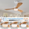 BOJUE 42 Inch White Ceiling Fans with Lights and Remote,Dimmable