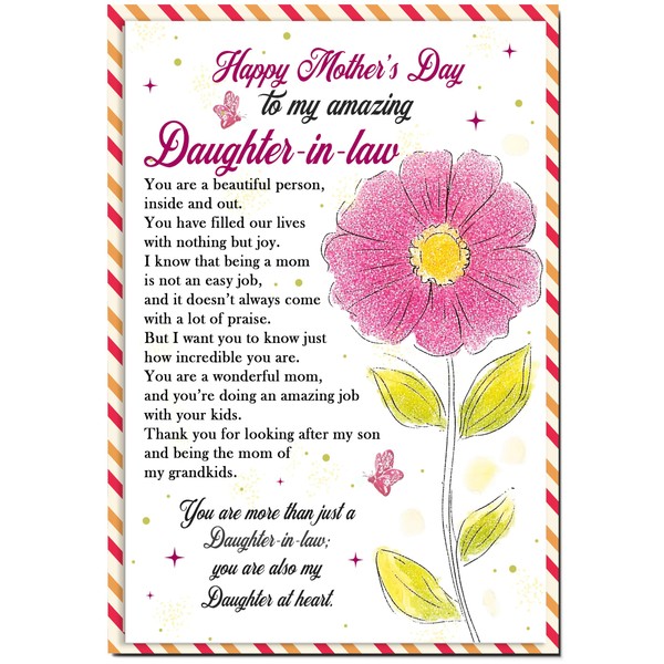 Mother's Day Card for Daughter-in-Law, 5x7 Inches Greeting Card, Premium
