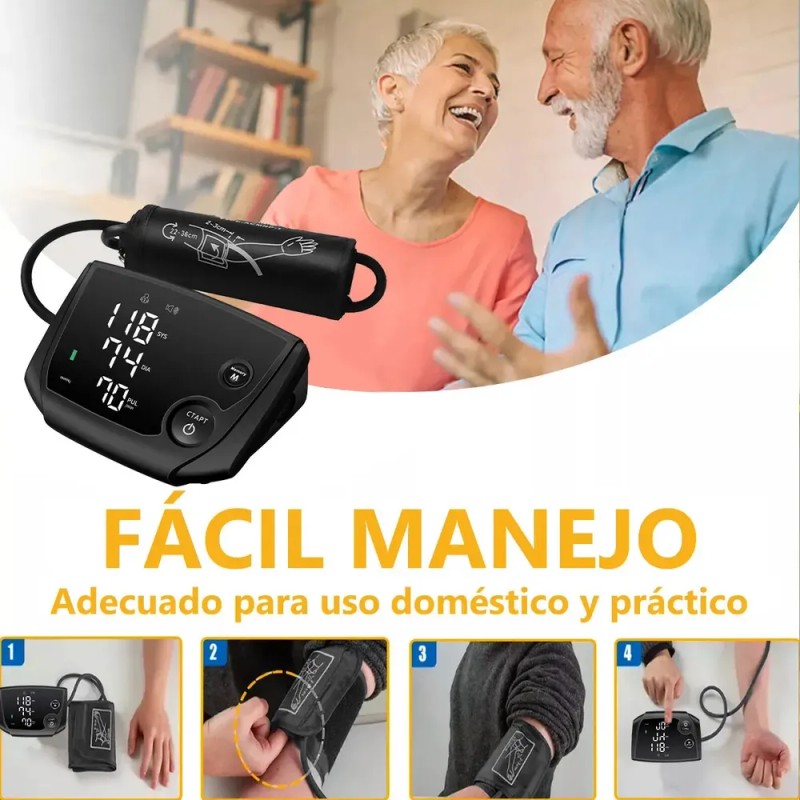 Tensiómetro Digital Con Usb, En Español, Color Negro Brazo Negro