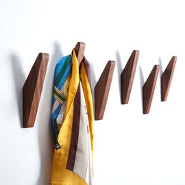 Ganci da parete in legno di noce nero, 6 pezzi, design minimalista, montaggio a parete, rustici, per appendere asciugamani da bagno