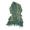 Urban CoCo Women's Embroidered Oversize Tassel Shawl Scarf (#2-Dark Green)