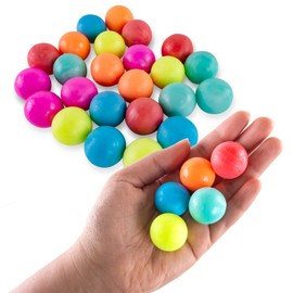 24 Pack Small Neon Rubber Super Bouncy Balls for Kids Birthday Party Favor Prizes, 1 Inch, Colorful Assortment (Bouncy Balls)