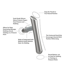 LittleMum T-Bar Massage Tool - Myofascial & Foot Reflexology Massager, Stainless Steel, Heavy Duty