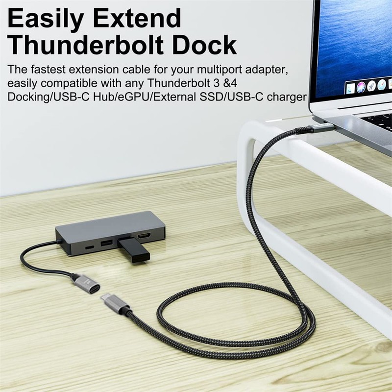 cablecc 40Gbps USB4 Extension Cable Male to Female with 100W