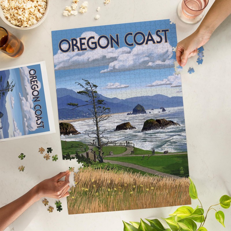 Lantern Press 1000 Piece Jigsaw Puzzle, Oregon Coast, Haystack Rock