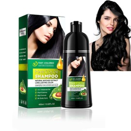 Black Hair Dye Shampoo,Black Hair Shampoo,3-In-1 Color Shampoos Gegen Graue Haare,Grauabdeckung & Pflege In Einem,Pflegendes Haarfarbe Shampoos FüR Trockenes Haar,Sham poo Gegen Graue Haare,400ml