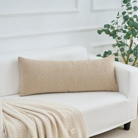 Labilin Set of 2 Boucle Cushion Covers, Decorative Soft Plain Throw Cushion Cover, Modern Cushion Covers, Sofa Cushion, Decorative Cushion Cover for Living Room, Bedroom, Decoration (36 x 92 cm,