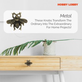 Metal Bee Knob – Premium Decorative Knobs for Cabinets and Drawers – Novelty Furniture Knobs and Pulls for DIY Hardware Crafts – Vanity, Bathroom, or Dresser Hardware for Home Decor - Set of 2