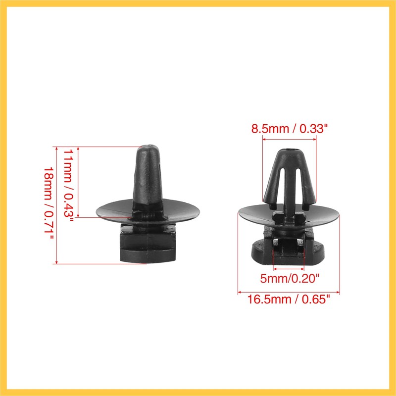 REPAIROCK 10pcs Car Clip Retainer Fastener with Cable Tie Black