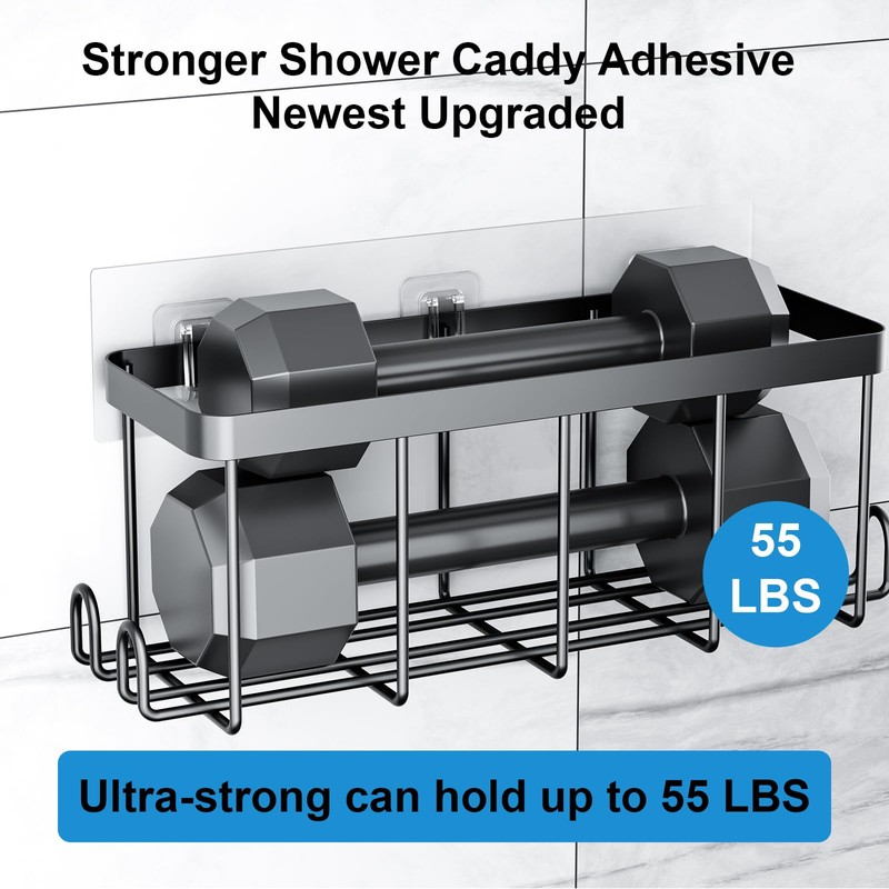 FEPTUASE Shower Caddy Adhesive Replacement, Transparent Strong Adhesive Hooks, No