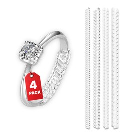 Ring Sizer Adjuster for Loose Rings - 4 Pack, Guards, Spacers & Tighteners, Fits Bands Up to 6mm, Reduces Size by 0.5-1.5, Invisible Design for Women & Men