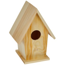 Glorex FSC Pine Wood Natural Bird House, 19 x 14.5 x 11 cm