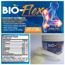 BIO-FLEXY HYDROLYZED COLLAGEN Chondroitin Glucosamine MSM 120gr For Flexibility