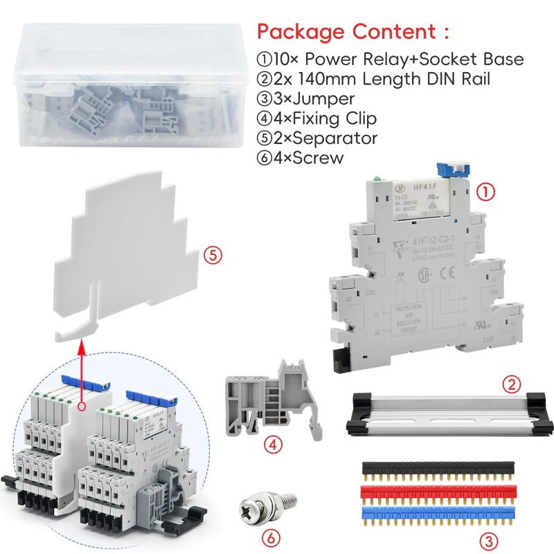 ZJWZJH 10Pcs Miniature Electromagnetic Relay 24V Coil DC/AC; Signal for