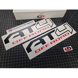 AT4 Off Road Decals (2-Pack) Fender Stickers Bedside 4x4 Emblem Badges Fits 2019-2023 GMC Sierra 1500 2500 (Gloss Black & Red)