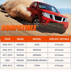 12pc Front End Suspension Kit for Nissan Titan Armada Infiniti QX56, 2 Upper Control Arms w/Ball Joints, 2 Lower Ball Joints, OEM Specification, PU Bushing