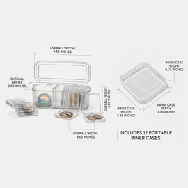 Patch Display 12 Compartment Acrylic Button Display Case for Pins Artist