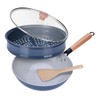 KYTD Non-Stick Wok with Steamer Basket,12 Inches Stir Fry Pans