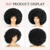 Aminow 70's Afro Wig for Women, Natural Black Short Afro