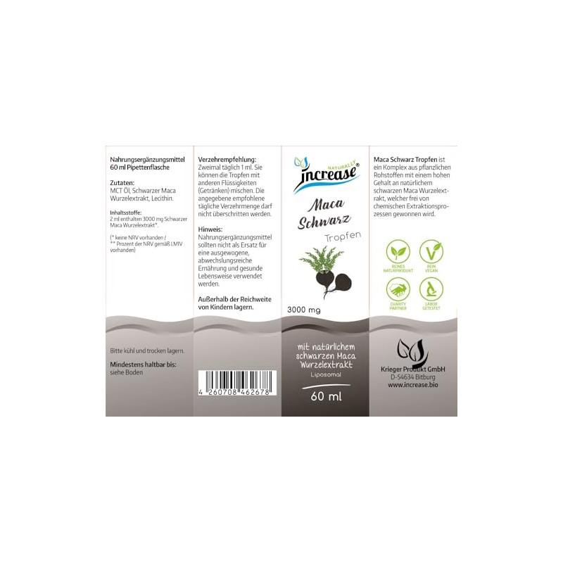 Liposomal Maca Black Drops High Dose - (90,000 mg Root