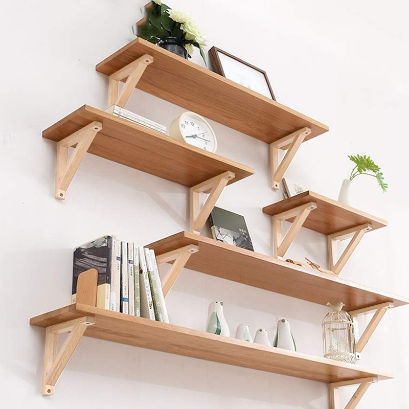 UTALIND 4 Pcs Rustic Shelf Brackets, 5.91" x 5.91" Solid