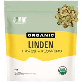 J Mac Botanicals, Organic Linden Leaf and Flower, Whole Leaves and Flowers