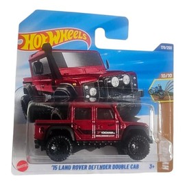 Hot Wheels '15 Land Rover Defender Double Cab, Red, Die-Cast Model Car, 1:64 Scale