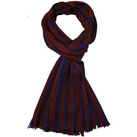 Wool Scarf Knitted Scarf Men's Scarf Women's Scarf Wool Multicoloured Red Blue 200 x 24 cm