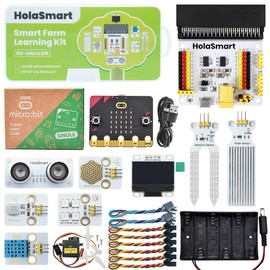 HolaSmart Micro:bit Smart Farm Learning Kit with 16 Progressive STEM Projects for School Student,MakeCode & Python Programming,Actuators for IoT Agriculture Education (Micro:bit Board Included)