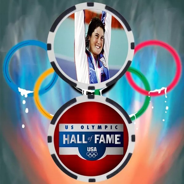Olympics Mary T. Meagher Swimming Olympian Collectible Poker Chip Button