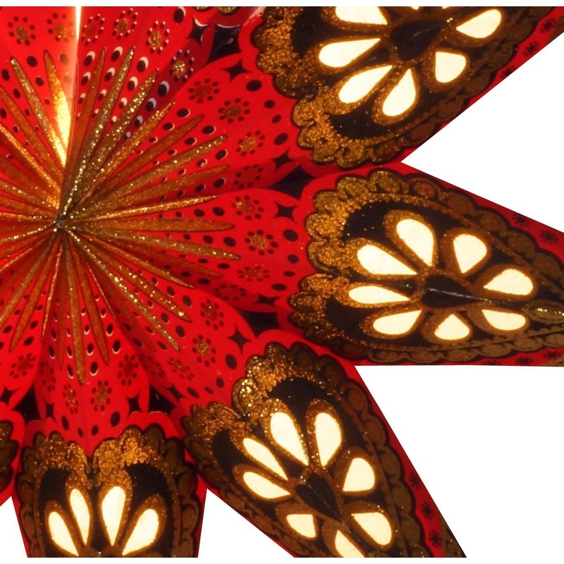 Guru-Shop Baldur Foldable Luminous Paper Star, Advent, Christmas Star, 60