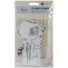 Prima Marketing Bloom Cling Rubber Stamps, 4 by 6", Girl Hope