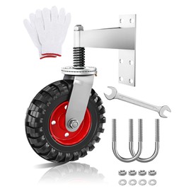 8 Inch Gate Wheel, Heavy Duty 600LB Capacity for Metal Tube Gate, Spring-Loaded Gate Caster Wheel with 360° Rotation, Easy Install with Screws & Wrench 1 Pack Red