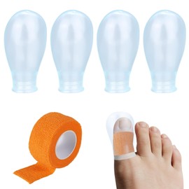 4pcs Waterproof Silicone Toe Protectors with Nursing Bandage