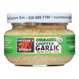 UD_Emperors Organic Chopped Kitchen Garlic 4.5 oz Case of 12 Fresh Garlic