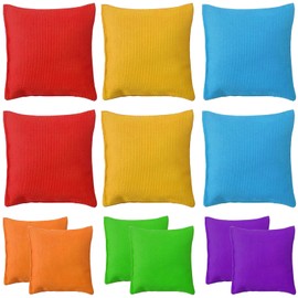 TTYSHIP® Pack of 12 Cornhole Bags, Sandbags 7 x 7 cm / 10 x 10 cm, Sandbag Game, Colourful Throwing Bags for Party Games, Bean Bag Throwing Game