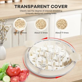 Chicken Shredder Large Chicken Breast Shredder Tool Twist with Brush&Fork, Visible Meat Shredder Machine, Strong Anti-Slip Strip, Ergonomic BPA Free Suitable for Pork Beef Chicken (milky white)