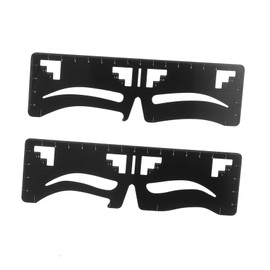Baluue 2pcs Eyebrow Ruler Shaper Stencil Precision Eyebrow Measuring Tool Stainless Steel for Quick Accurate Application