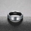 Greenpod 6mm Tungsten Wedding Bands for Men Women Silver Stepped