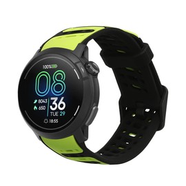 kwmobile Strap Compatible with COROS PACE Pro Strap - Replacement Silicone Watch Band - Black/Green