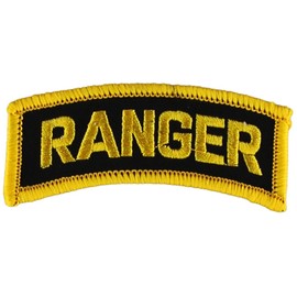 EagleEmblems PM0102 Patch-Army,Tab,Ranger (Gld/Blk) (3'')
