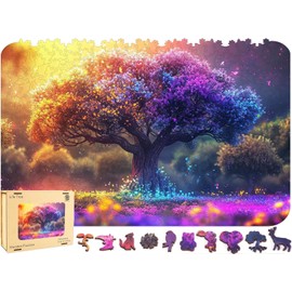 MYS A·U·R Wooden Puzzles for Adults,Tree of Life Wooden Jigsaw Puzzles 200pcs,8.3x12in,Medium,Unique Shape,Irregular Wood Puzzles Creative for Adults and Kids Family Game